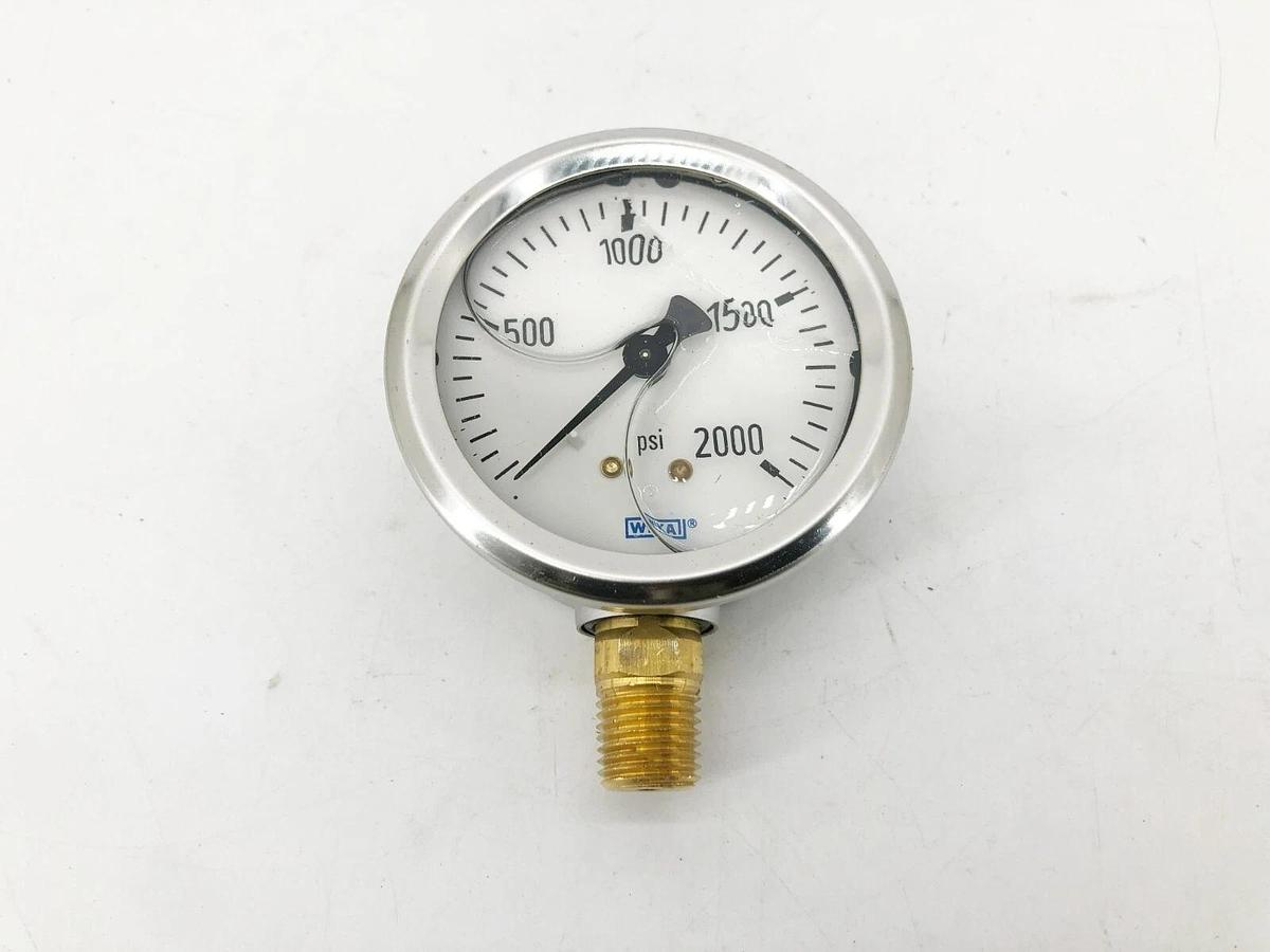 New Wika 9767142 Pressure Gauge 213.53 2.5" Face 1/4" NPT Lower Mount 2000psi