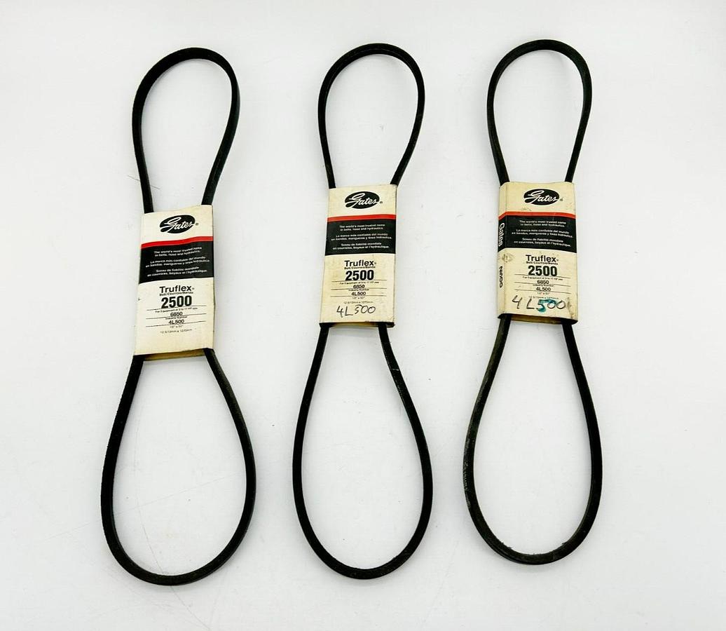 Lot of 3 New Gates 2500 V-Belts, 4L500