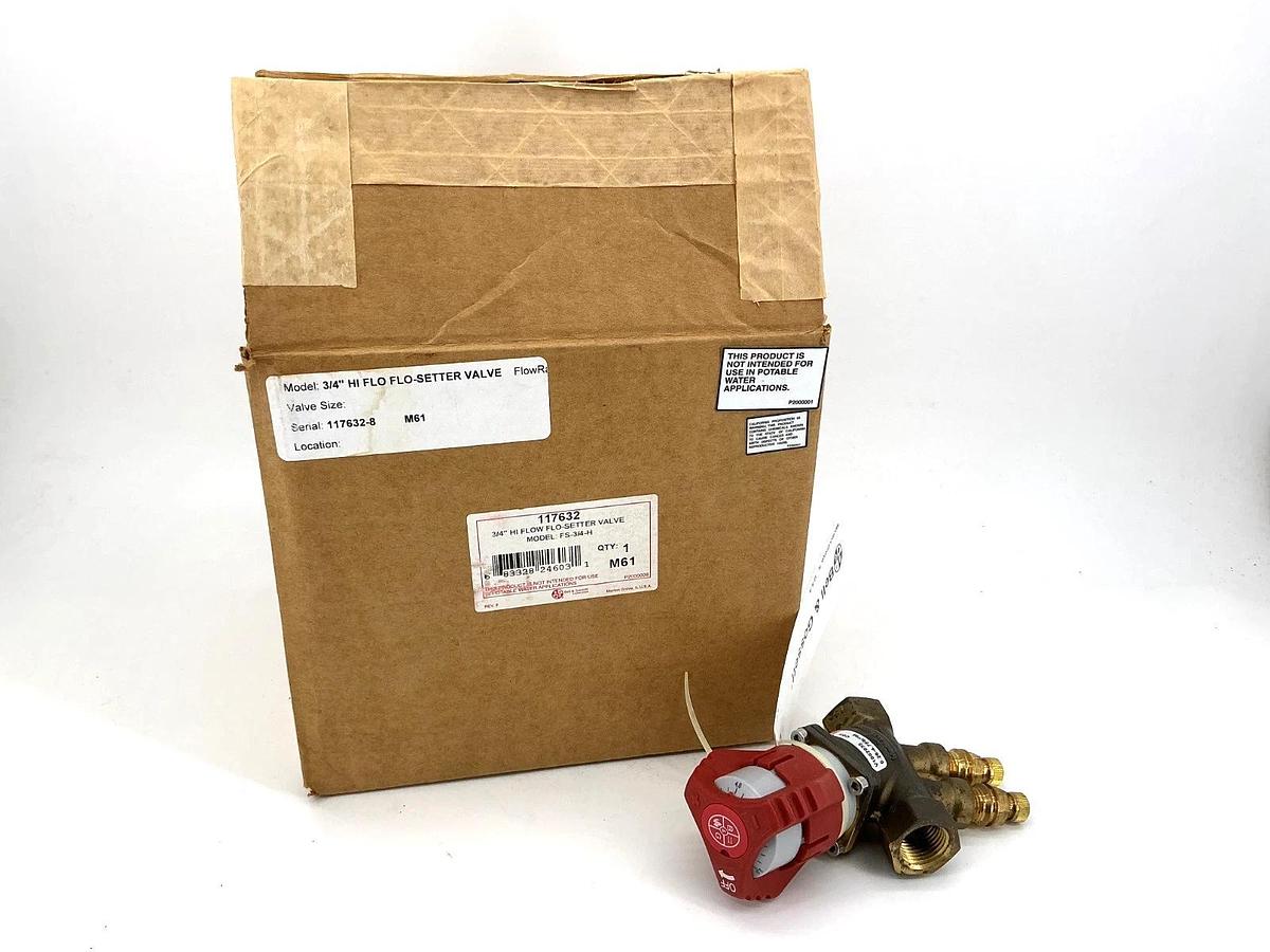 New Bell & Gossett 117632 HI Flow Flo-Setter Valve FS-3/4-H 3/4" NPT