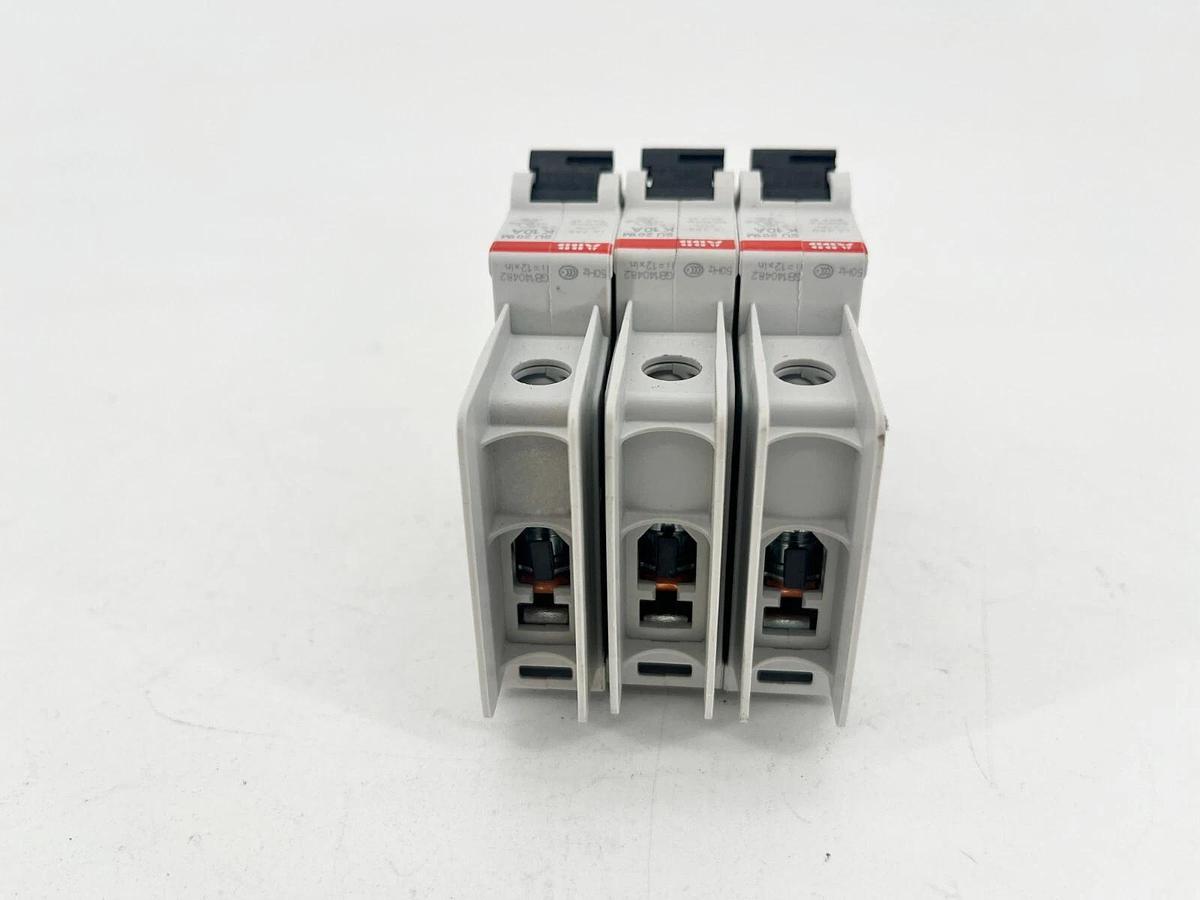 Used Lot of 3 ABB SU201M-K10 Miniature Circuit Breakers 10A 277V 1P