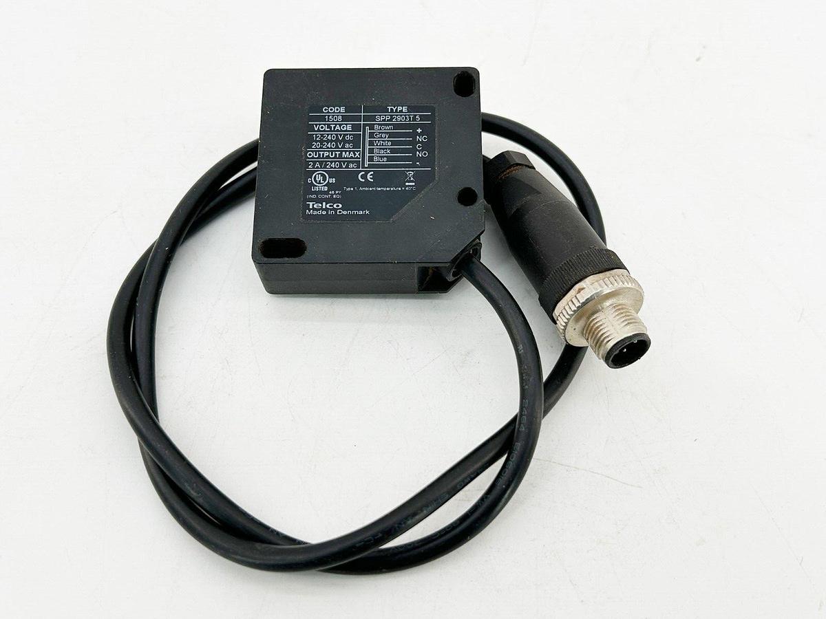 Used Telco SPP 2903T 5 Proximity Switch 12-24VAC/DC 3M Range 25" 4Pin Connector