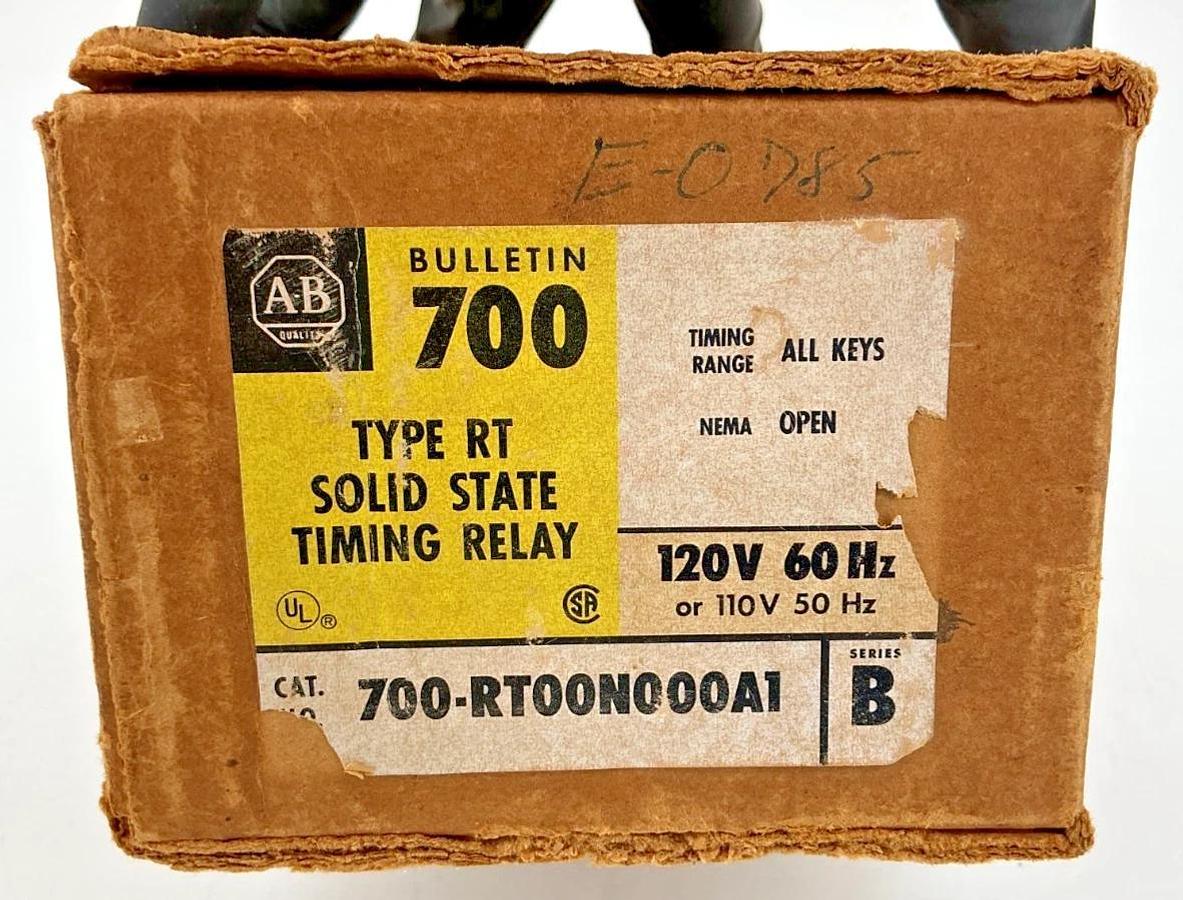 Used Allen Bradley 700-RT00N000A1 Ser B Solid State Timing Relay 110/120V 50/60HZ
