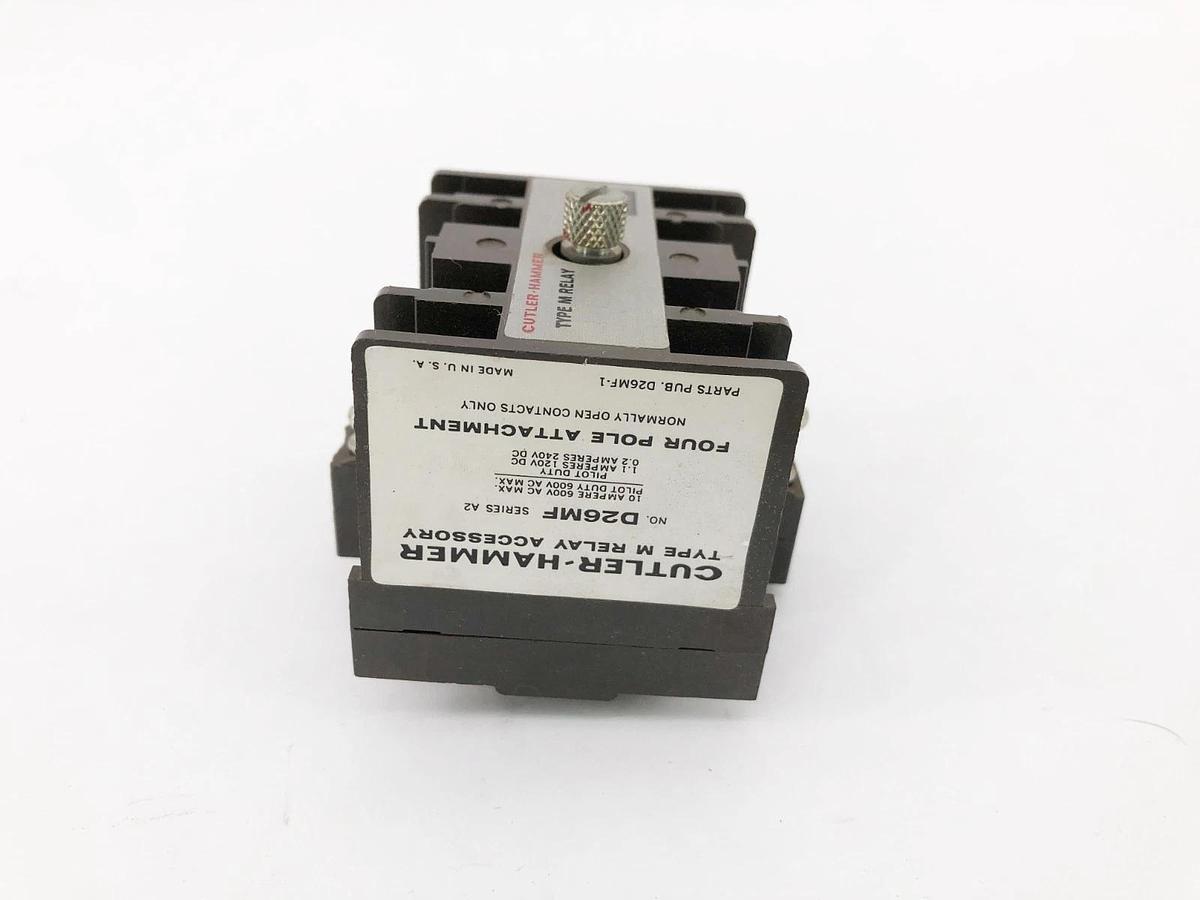 New Cutler Hammer D26MF Series A2 Type M Relay 4-Pole Attachment 10A 600V