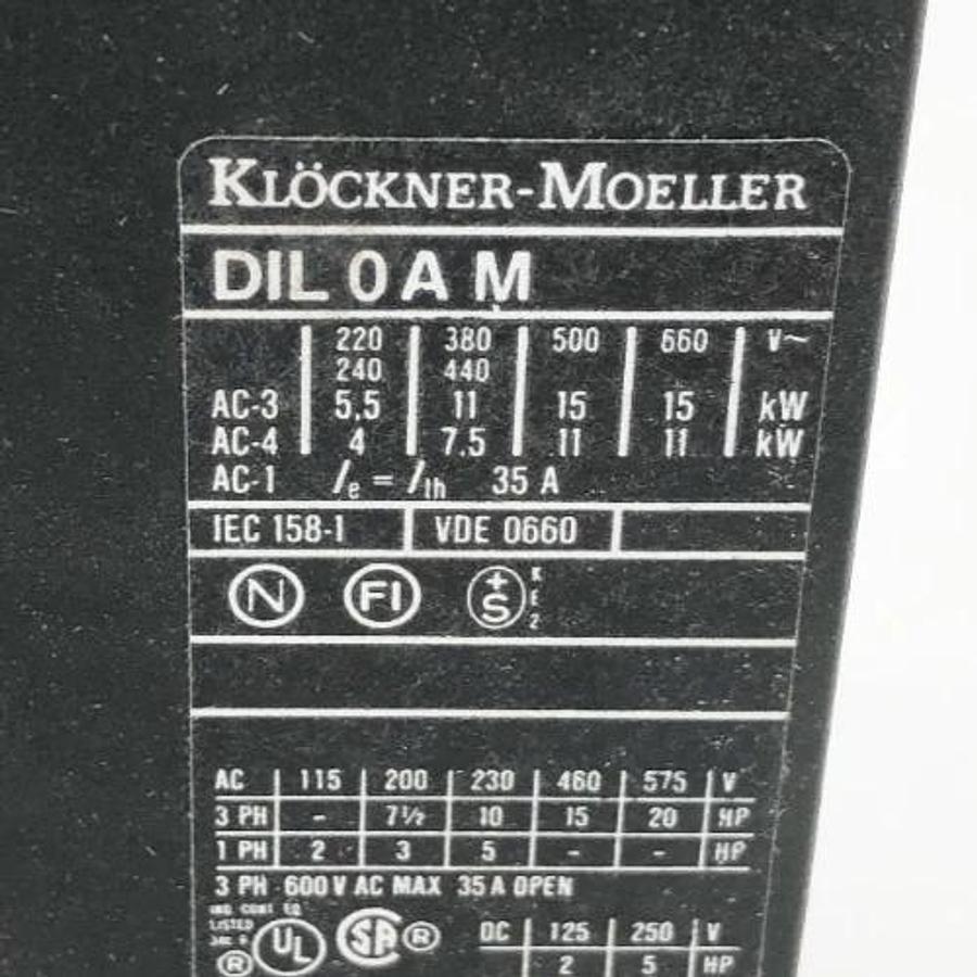 New Klockner-Moeller DIL 0 A M Contactor 24VDC 50/60Hz 35A