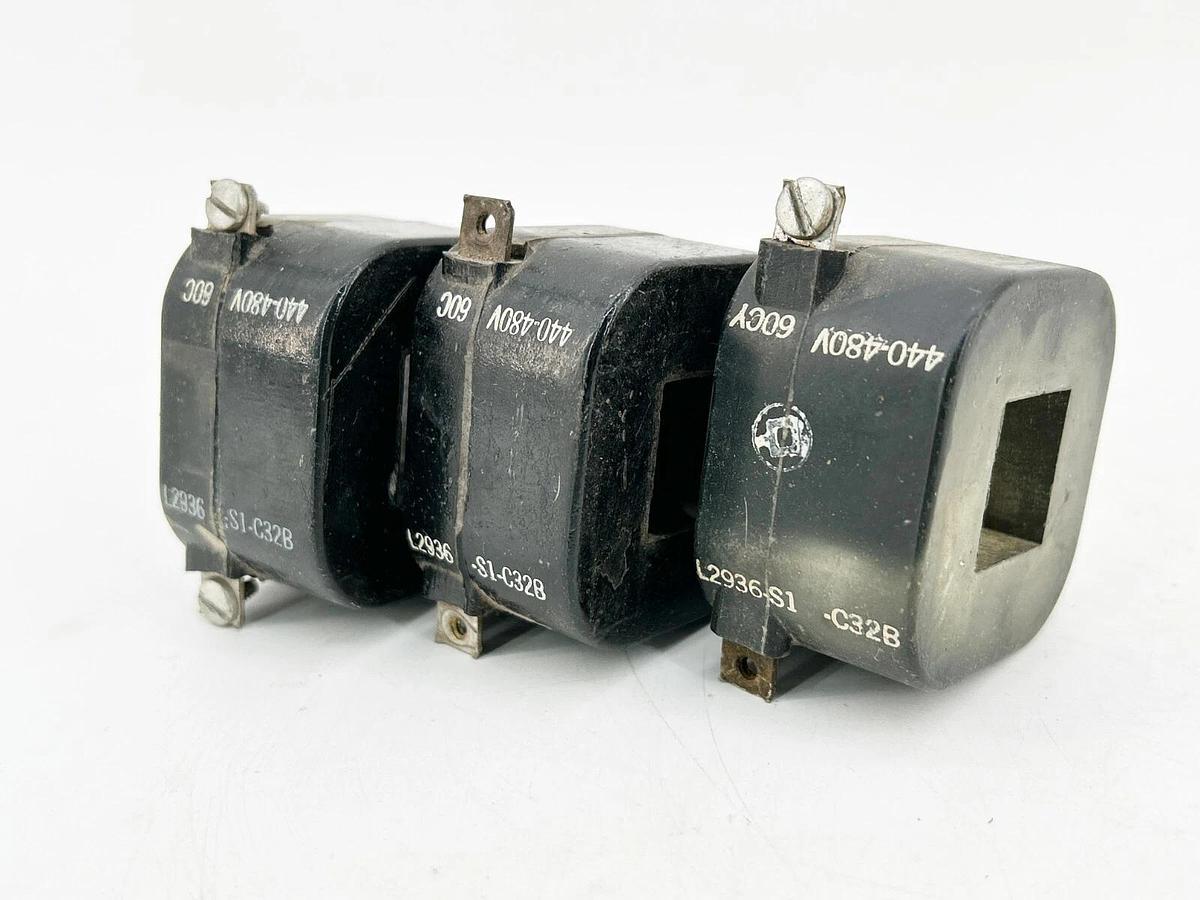 Used Lot of 3 Square D L2936-S1-C32B Magnetic Coil 440/480V 50/60Hz