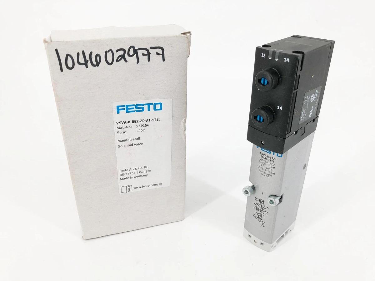 New Festo VSVA-B-B52-ZD-A1-1T1L Solenoid Valve 539156 145psi 24VDC