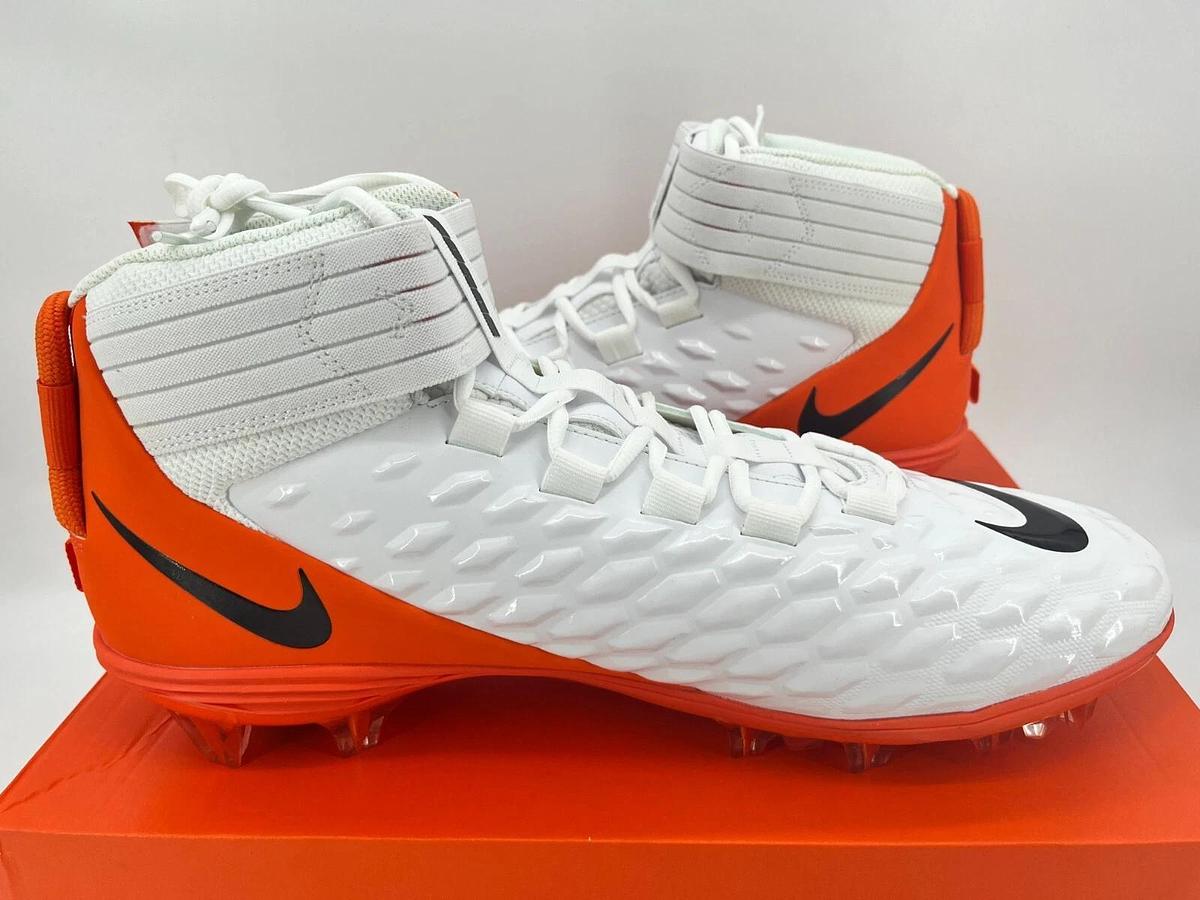 Nike Force Savage Pro 2 P White/Orange Size 16 OSU Beavers Football Cleats