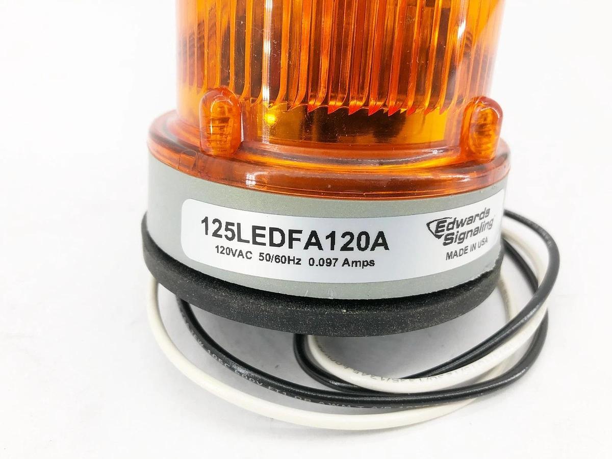 New Edwards Signaling 125LEDFA120A Flashing LED Amber 120VAC 104FLEDA-N5