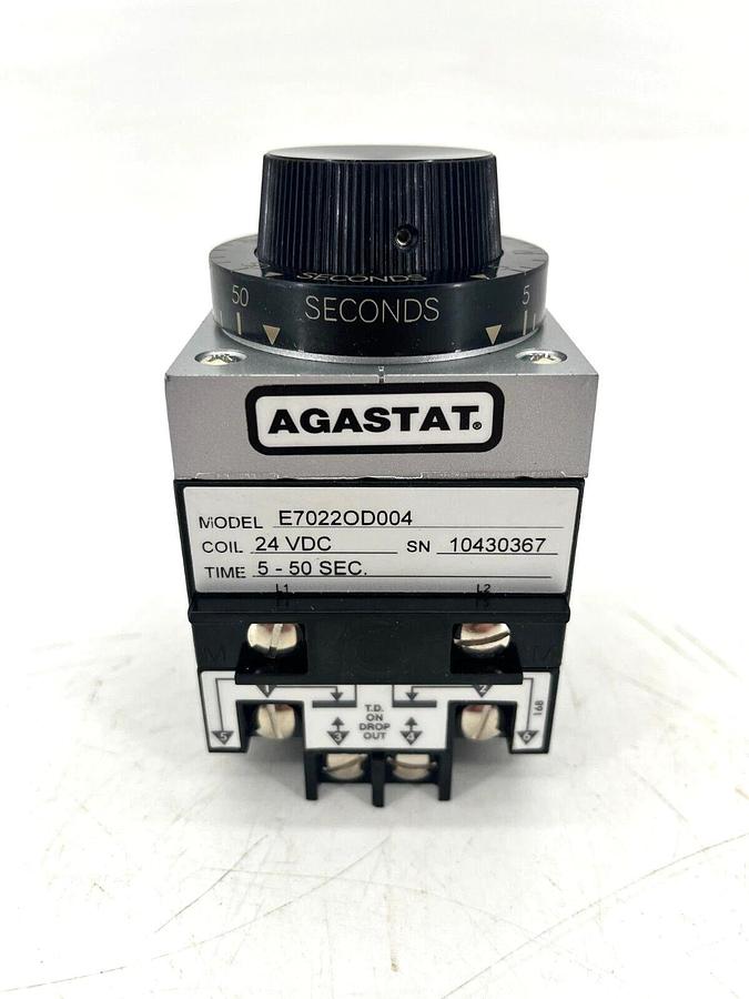 New Agastat E7022OD004 Time Delay Relay 5-50sec. 24VDC 2-1423171-4