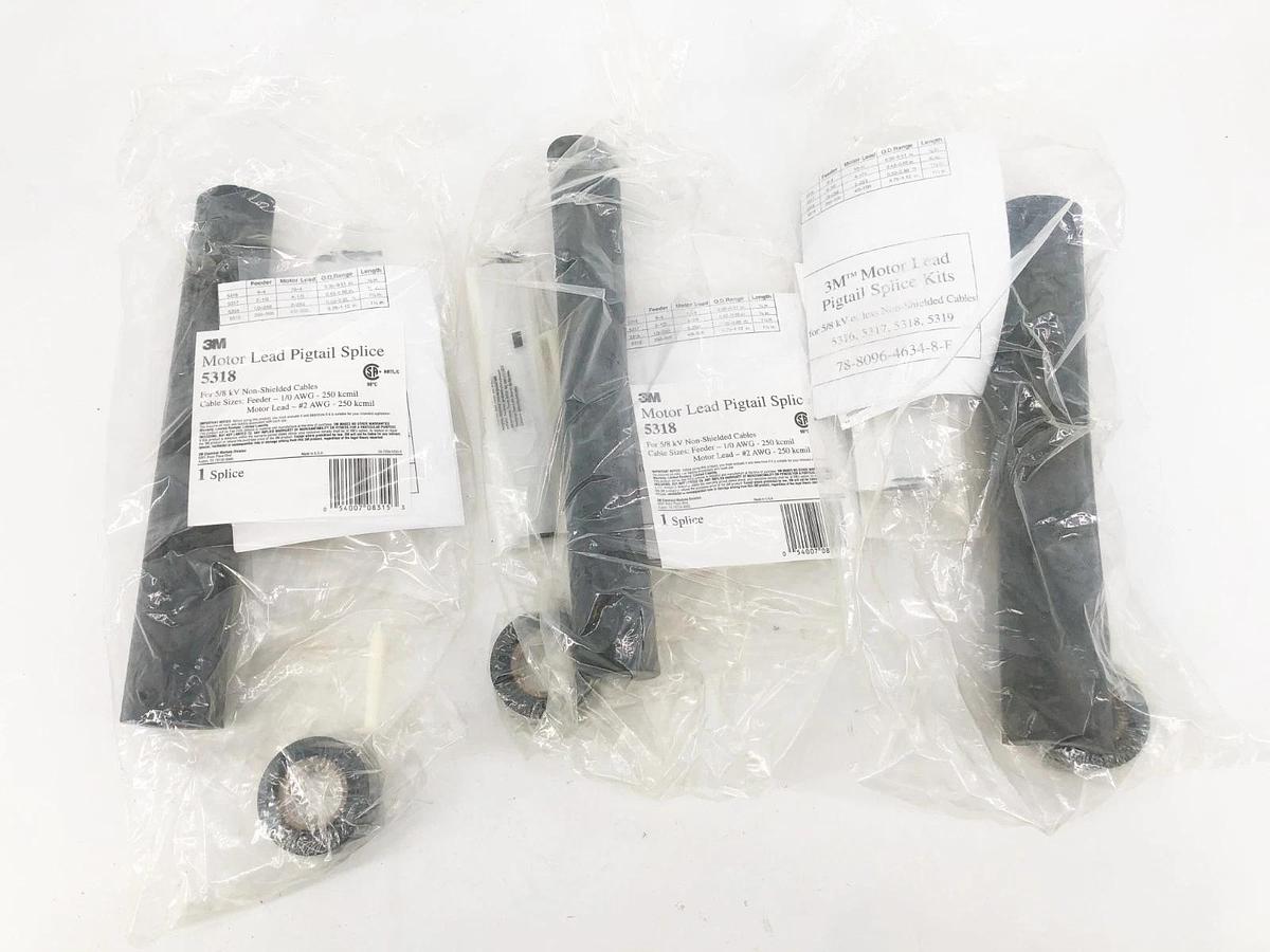 New 3M 5318 Motor Lead Pigtail Splice Kit 5-8kV Non-Shielded 1/0 to 2 AWG