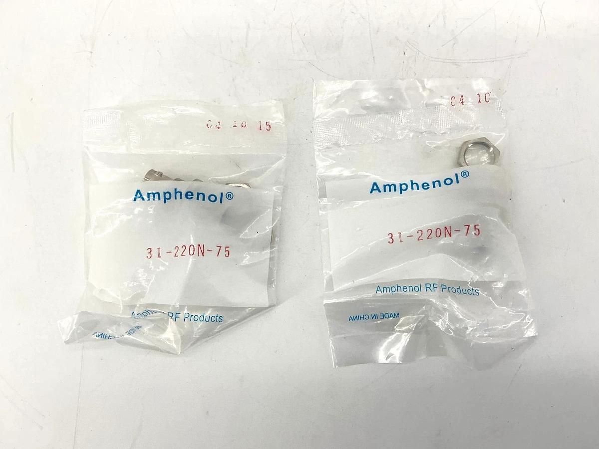 Lot of 2 New Amphenol 31-220N-75 Bulkhead Adapter 31220N75