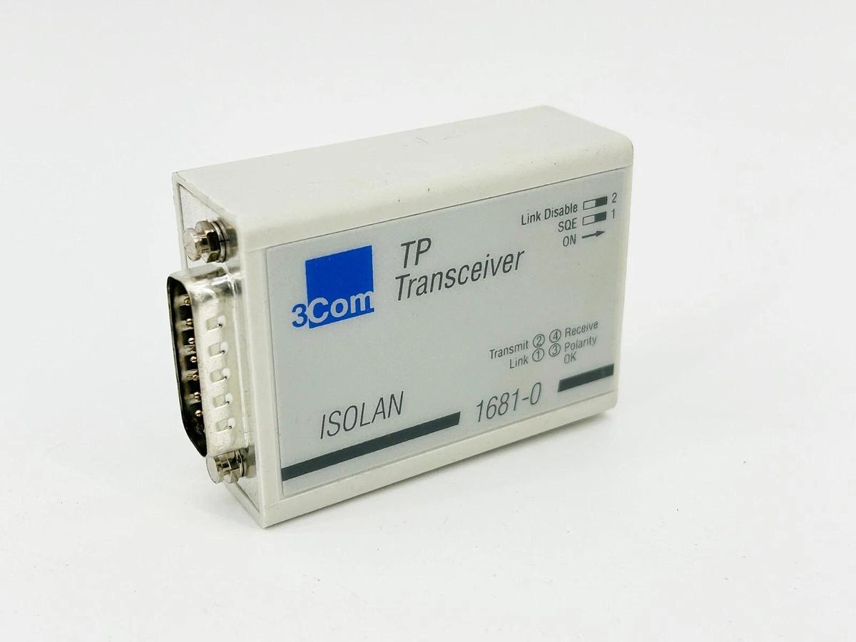New 3COM 1681-0 TP Transceiver Isolan EZthernet LED Indicating RJ-45 W/O Box
