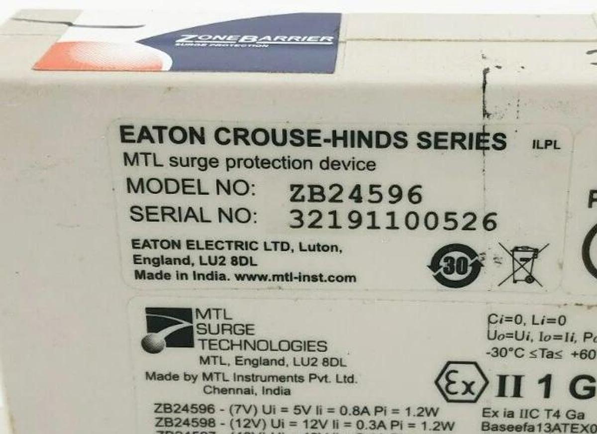 Used MTL Zone Barrier ZB24596 Surge Protection Device