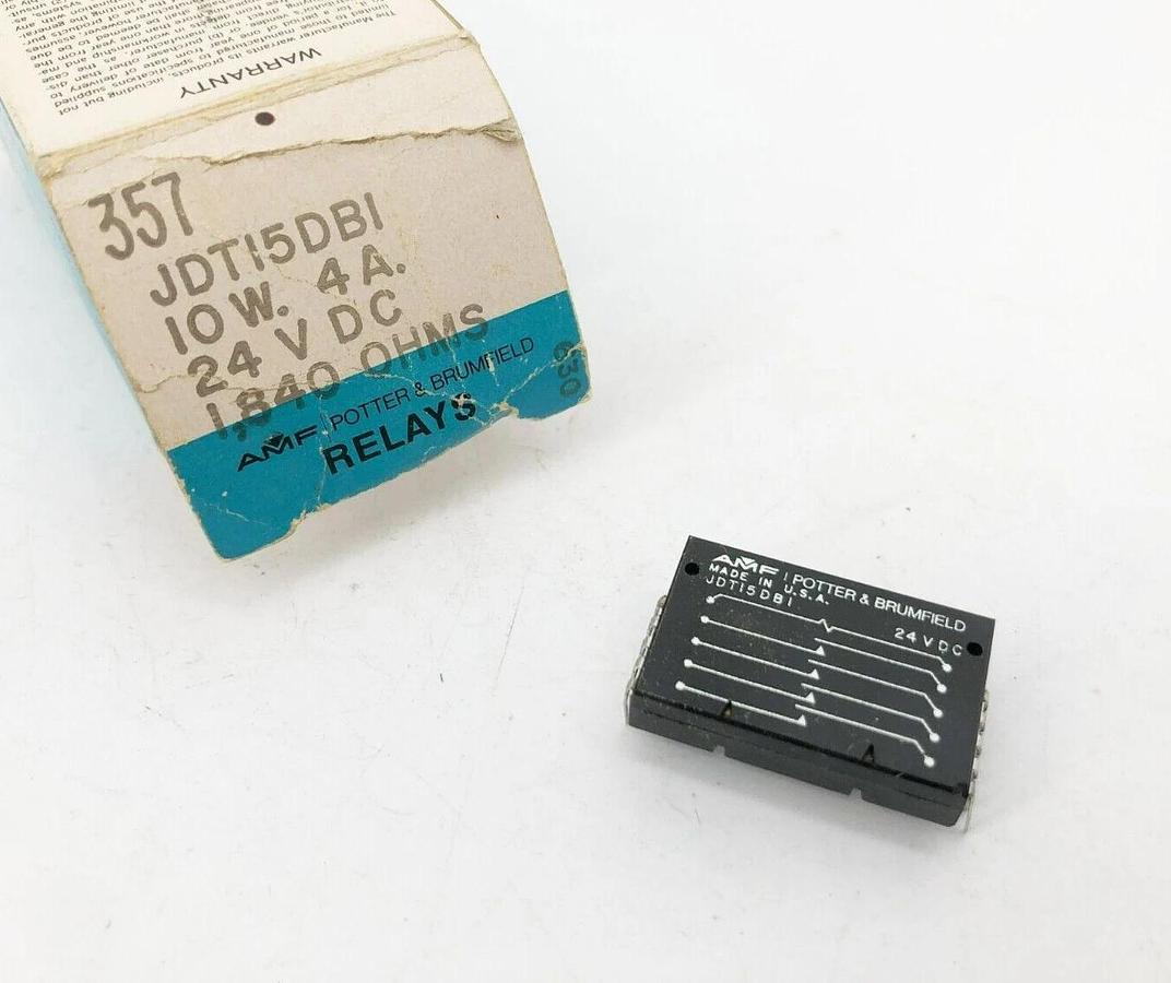 New Potter & Brumfield JDT15DB1 Relay 24VDC 10W 4A 1840ohms