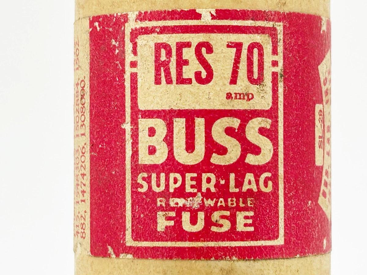 New Bussmann RES-70 Super Lag Renewable Fuse 70A 600V Class H