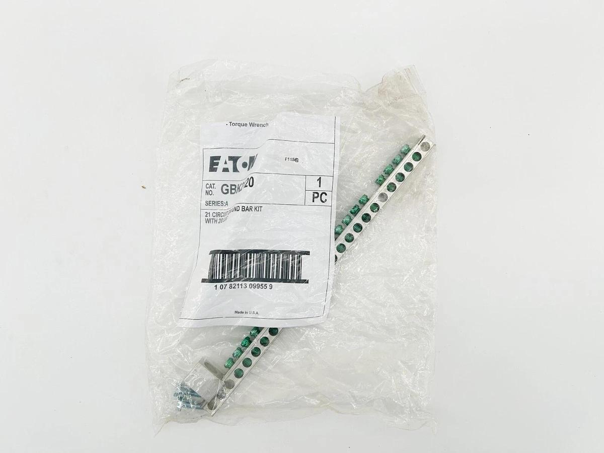 New Eaton GBK2120 Circuit Ground Bar 21 Terminals 2/0 Lug 3/4" CH Series
