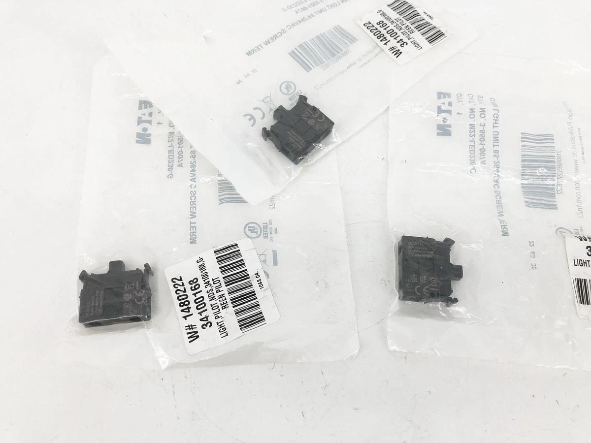 Lot of 3 New Eaton M22-LED230-Green LED Pilot Light Modules 85-264VAC