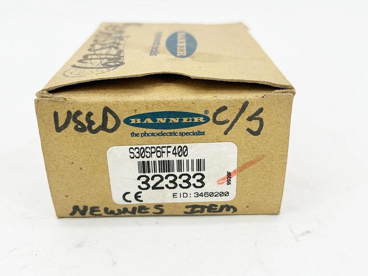 Used Banner Engineering S30SP6FF400 Photoelectric Sensor 300MM Range 30V 32333