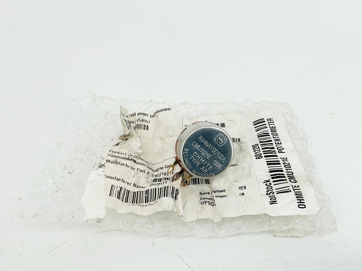 New Ohmite CMU1021E Potentiometer 2W 10% CMU Type AB