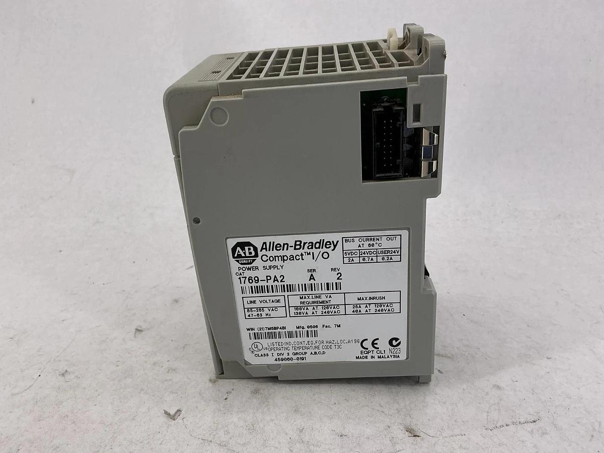 Used Allen Bradley 1769-PA2 Ser A Rev 2 Compact I/O Power Supply 120/240VAC Input