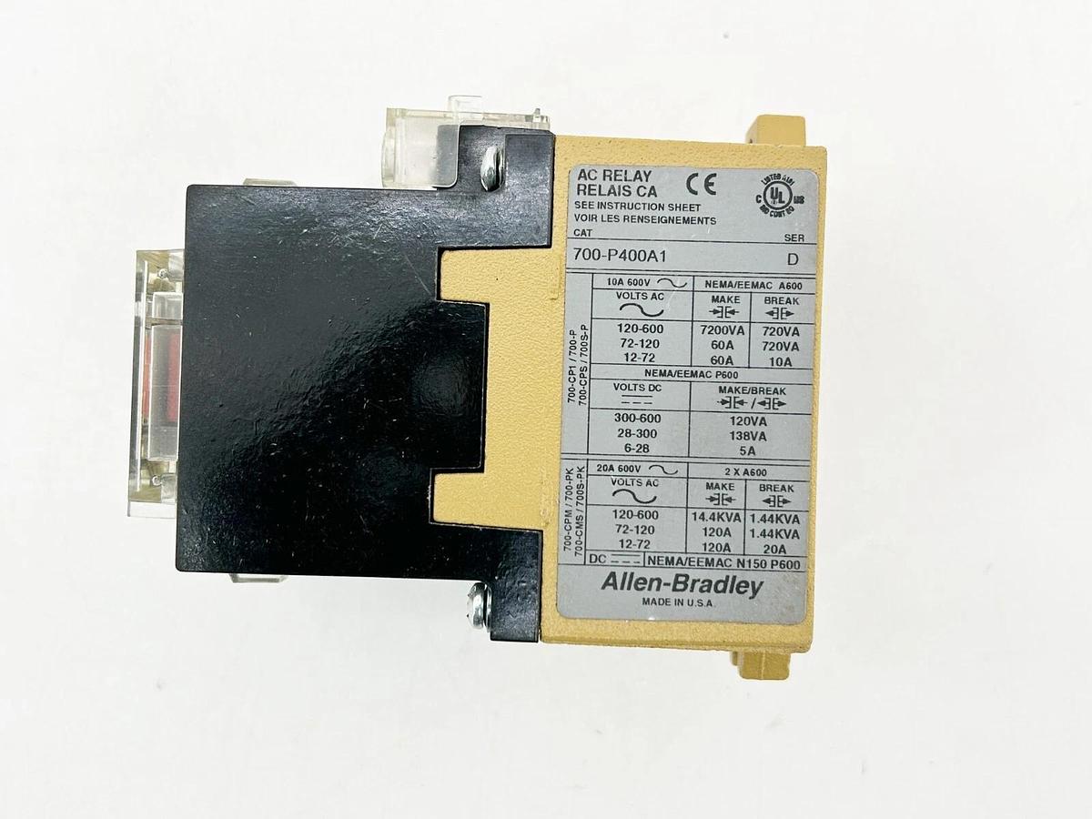 Used Allen Bradley 700-P400A1 Control Relay 115/120V 50/60Hz Ser.E