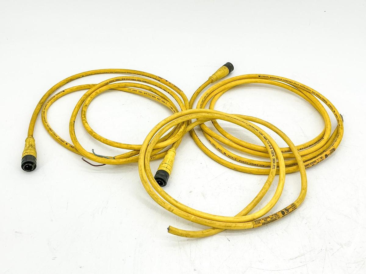 Used Lot of 3 Brad Harrison 702002D02F060 Micro-Change Cordset 2P 70021