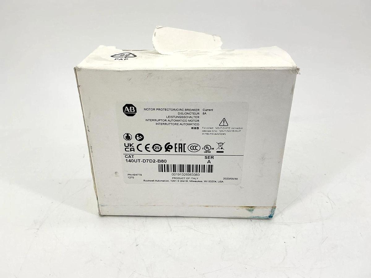 New Allen Bradley 140UT-D7D2-B80 Ser A Motor Protector Circuit Breaker 8A 480V