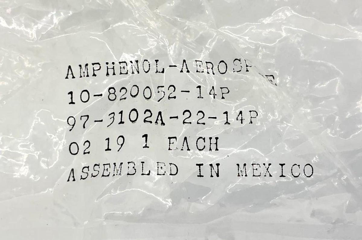 Lot of 2 New Amphenol-Aerospace 97-3102A-22-14P Connector Receptacle Male 19-Pin