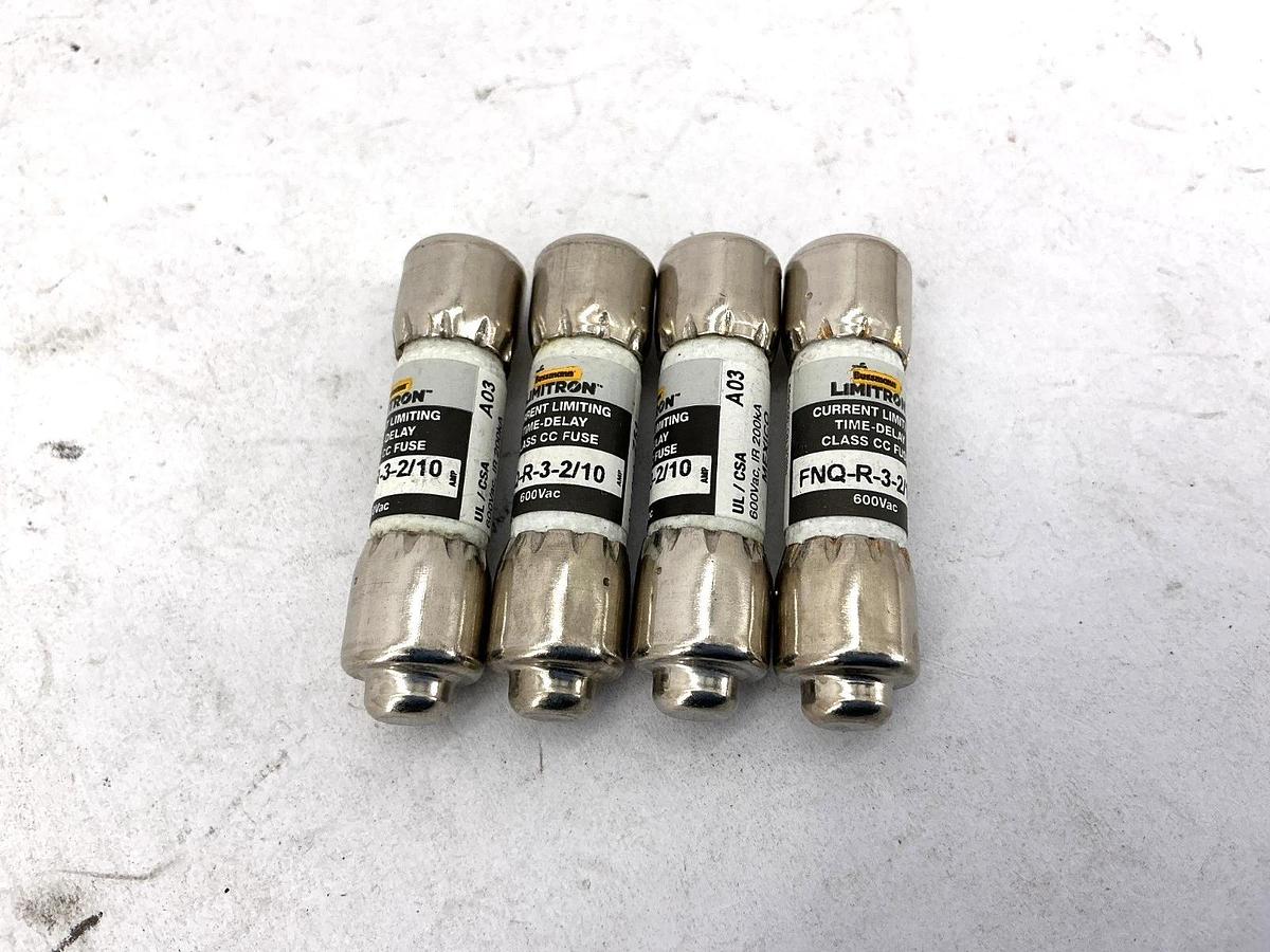 Lot of 4 New Bussmann FNQ-R-3-2/10 Limitron Class CC Fuse 3-2/10A 600V