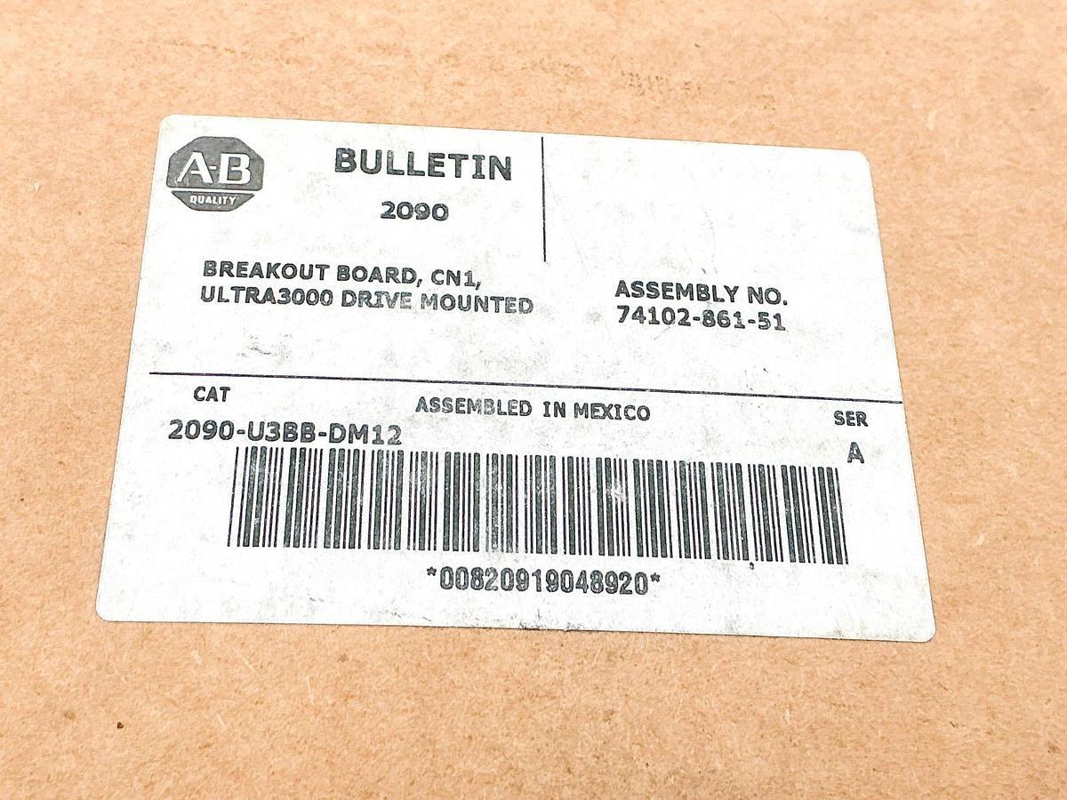 New Allen Bradley 2090-U3BB-DM12 Breakout Board CN1 Ultra3000 Drive Ser.A