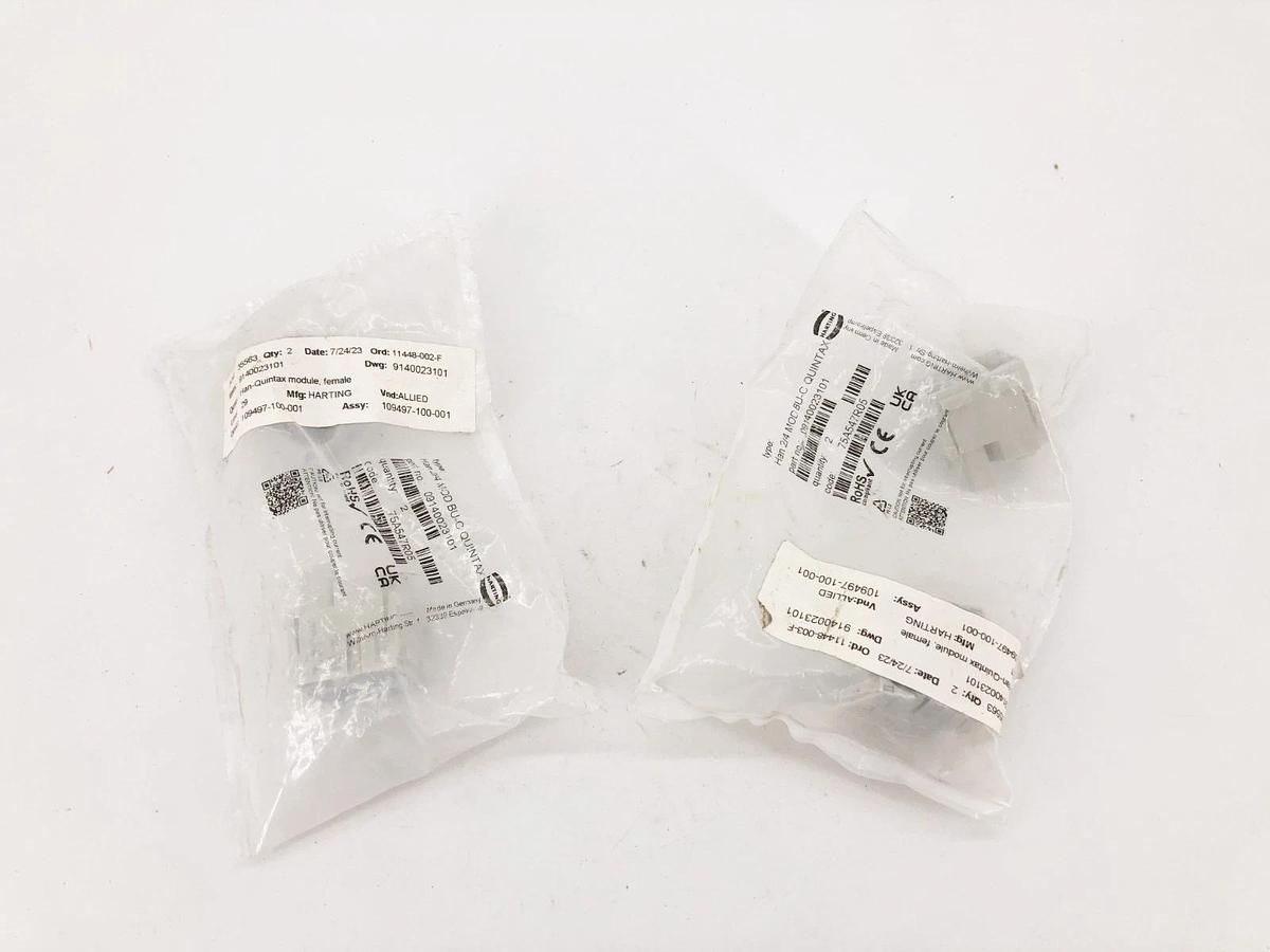 Lot of 4 New Harting 09140023101 Connectors Female MOD BU-C Quintax