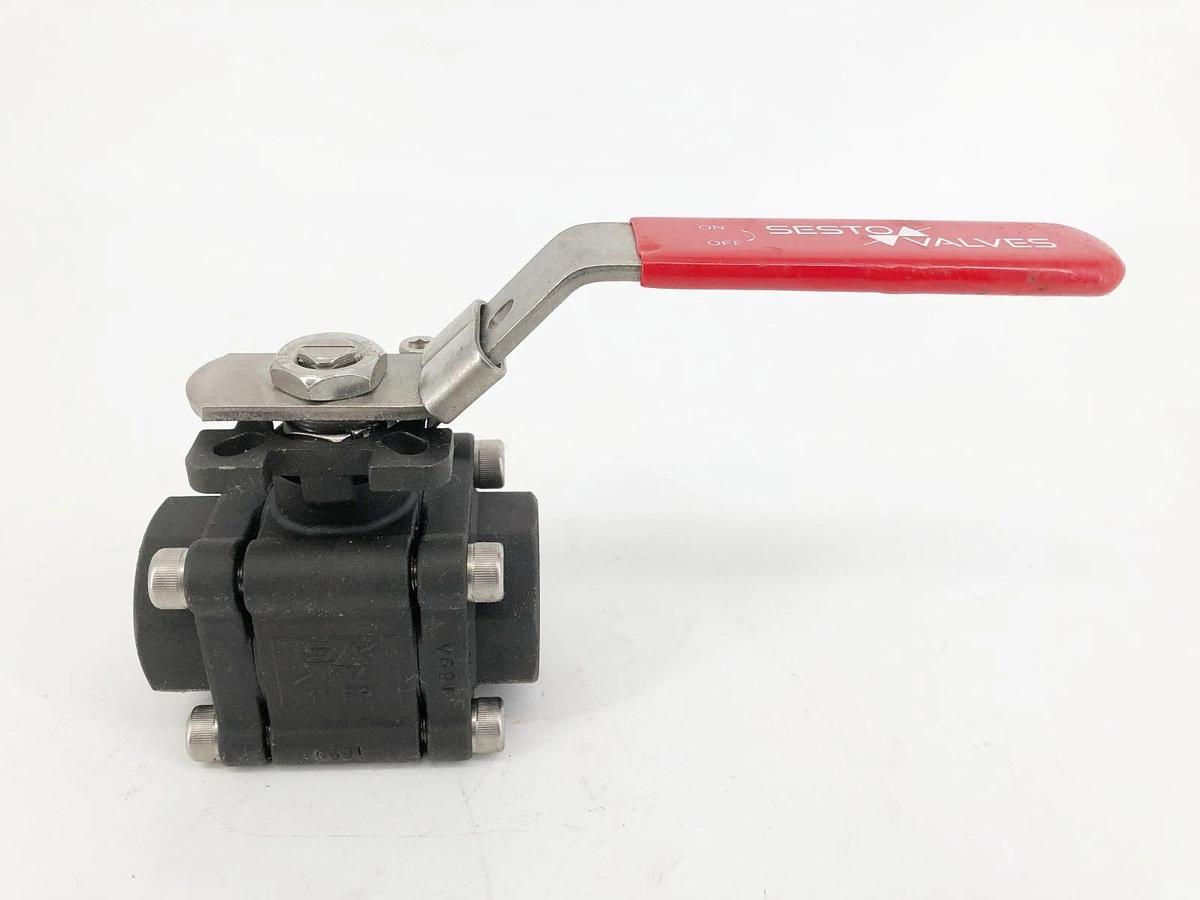 New Sesto Valves M32N-01-C60F-L Ball Valve 1" 2000WOG B16.34 - No Box