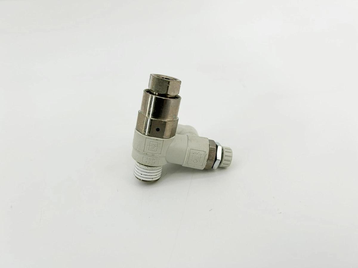 New SMC ASP430F Flow Control W/ Pilot Check Valve, 1/2" Port, 1/4" Tube OD