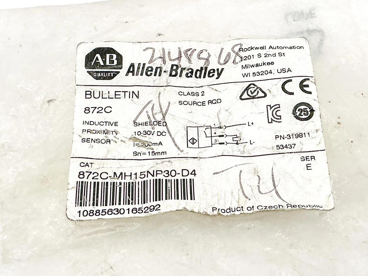 New Allen Bradley 872C-MH15NP30-D4 Inductive Proximity Sensor 30VDC 200mA Ser.E