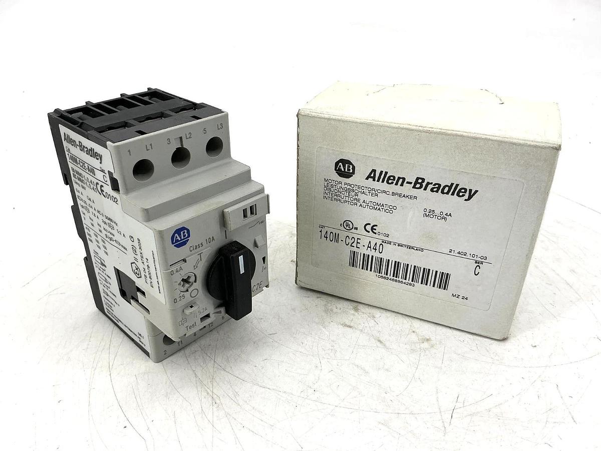 New Allen Bradley 140M-C2E-A40 Ser C Motor Protector/Circ Breaker 0.25-0.4A