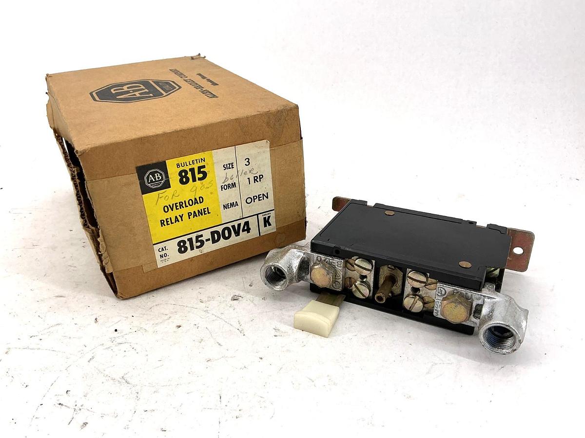 New Allen Bradley 815-DOV4 Ser K Overload Relay Panel Size 3 Form 1RP 600V