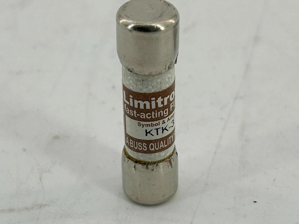 New Lot of 6 Bussmann KTK-3 Fast Acting Fuse 3A 600V