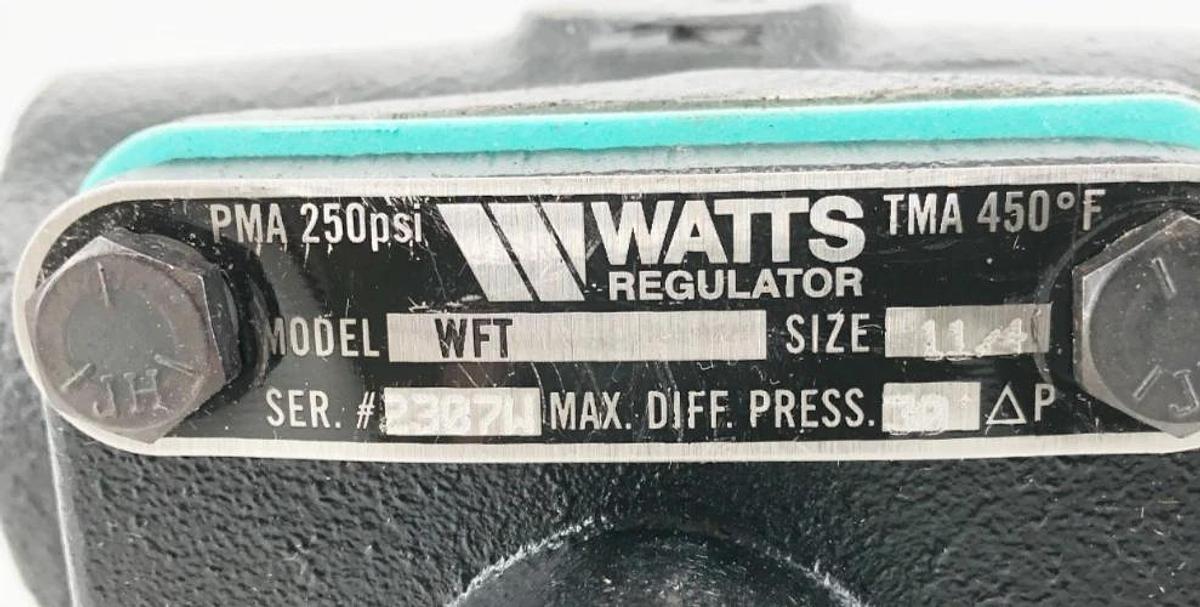 New Watts WFT-30 Regulator 250psi 1-1/4" Max Diff. Press. 30 ΔP - No Box