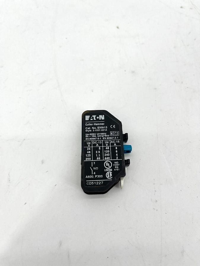 Used Eaton Cutler-Hammer EMA13 Auxiliary Contact for A-E Frame 1NO - Good Condition