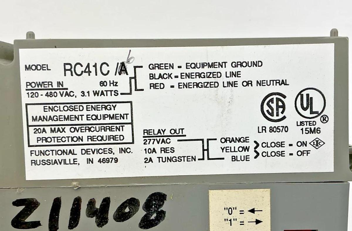 Used RC41C/A Power Supply Programmable Relay 6-Wire 3W 120-480VAC 60HZ RC41CA RC41C/6
