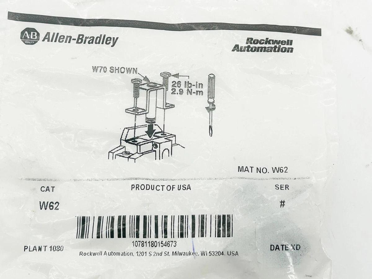 New Allen Bradley W62 Heater Elment Overload Relay