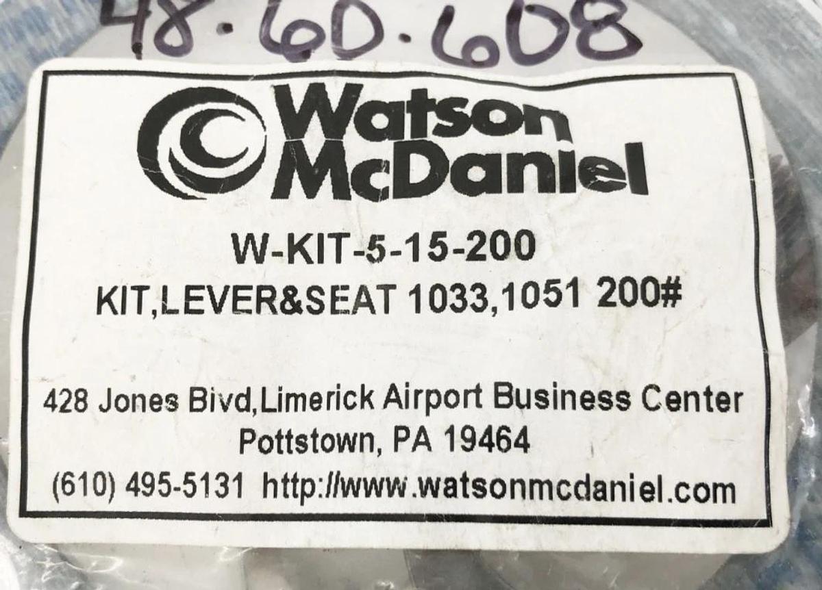 New Watson McDaniel W-KIT-5-15-200 Lever & Seat Kit 1033 1051 200# 1/2" 3/4"