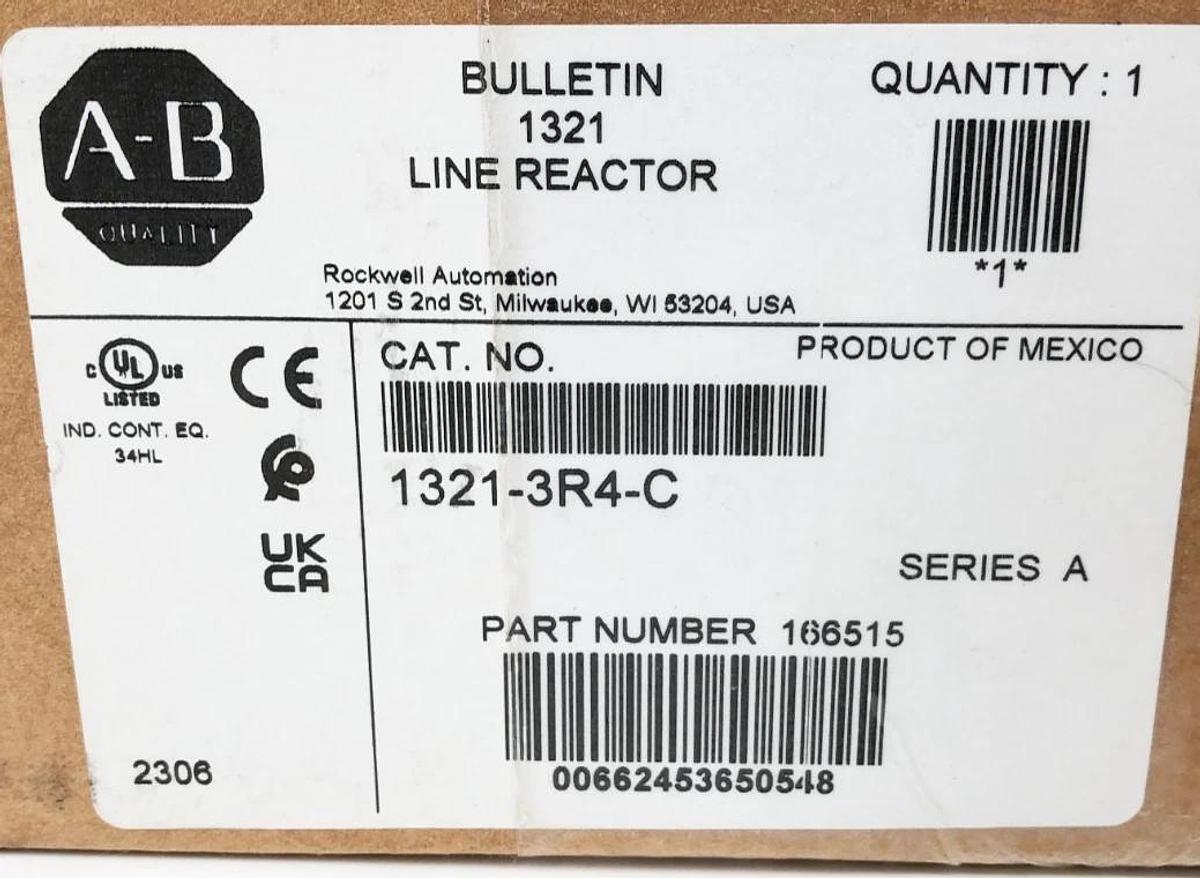 New Allen Bradley 1321-3R4-C Line Load Reactor 4A 600V 3PH 166515