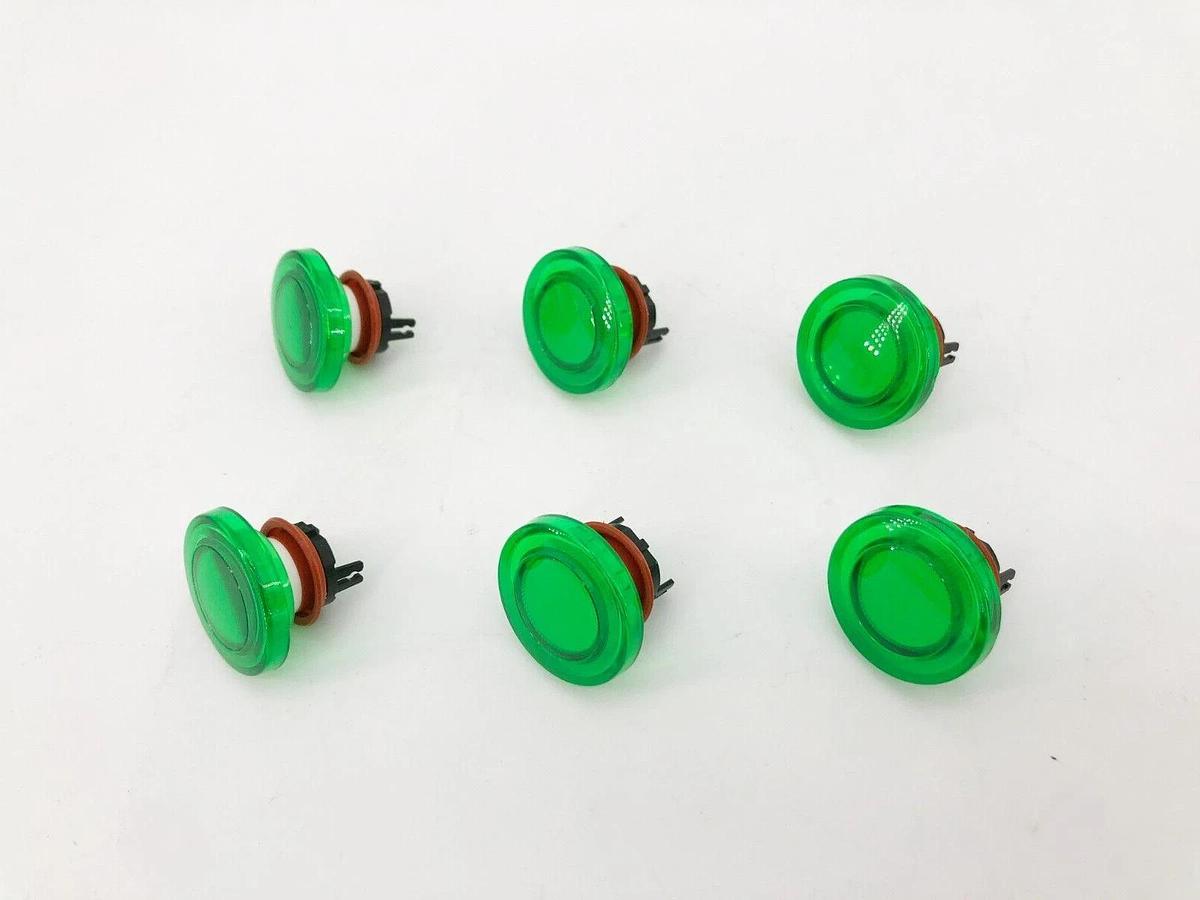 Lot of 6 New IDEC Corporation AL6M-LK2-MG Green Large Round Lenses For A6 Series