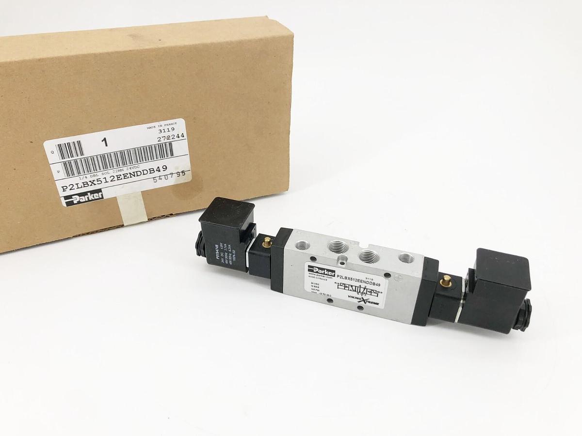 New Parker P2LBX512EENDDB49 Solenoid Valve 24VDC 1-1/4" 5/2 2-Position