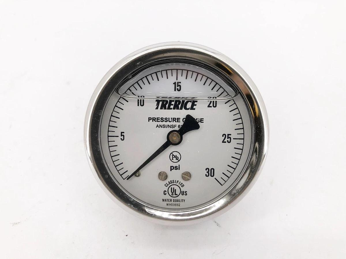 Lot of 2 New Trerice D82LFB2502BA30 Gauge D82LFB 2-1/2" 30psi 1/4" NPT CBM