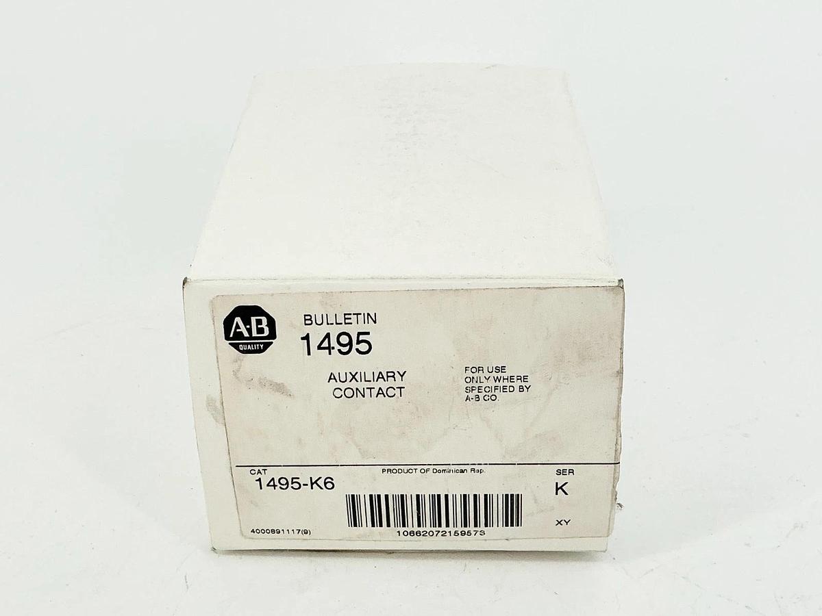 New Allen Bradley 1495-K6 Auxiliary Contact 600V Heavy Duty Rating Ser.K
