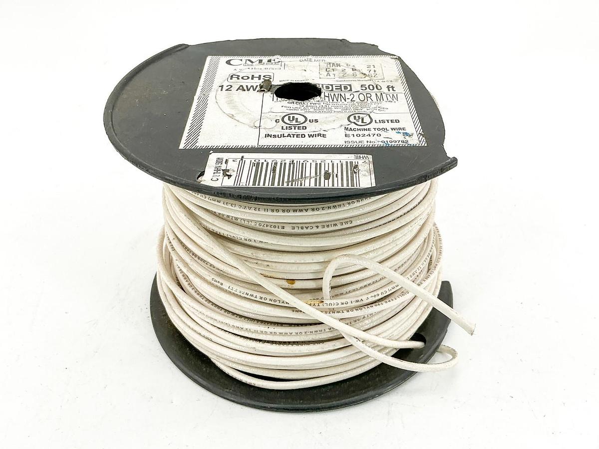 CME E102470 12AWG Stranded THHN OR THWN-2 OR MTW White 300+ft 7.11LB