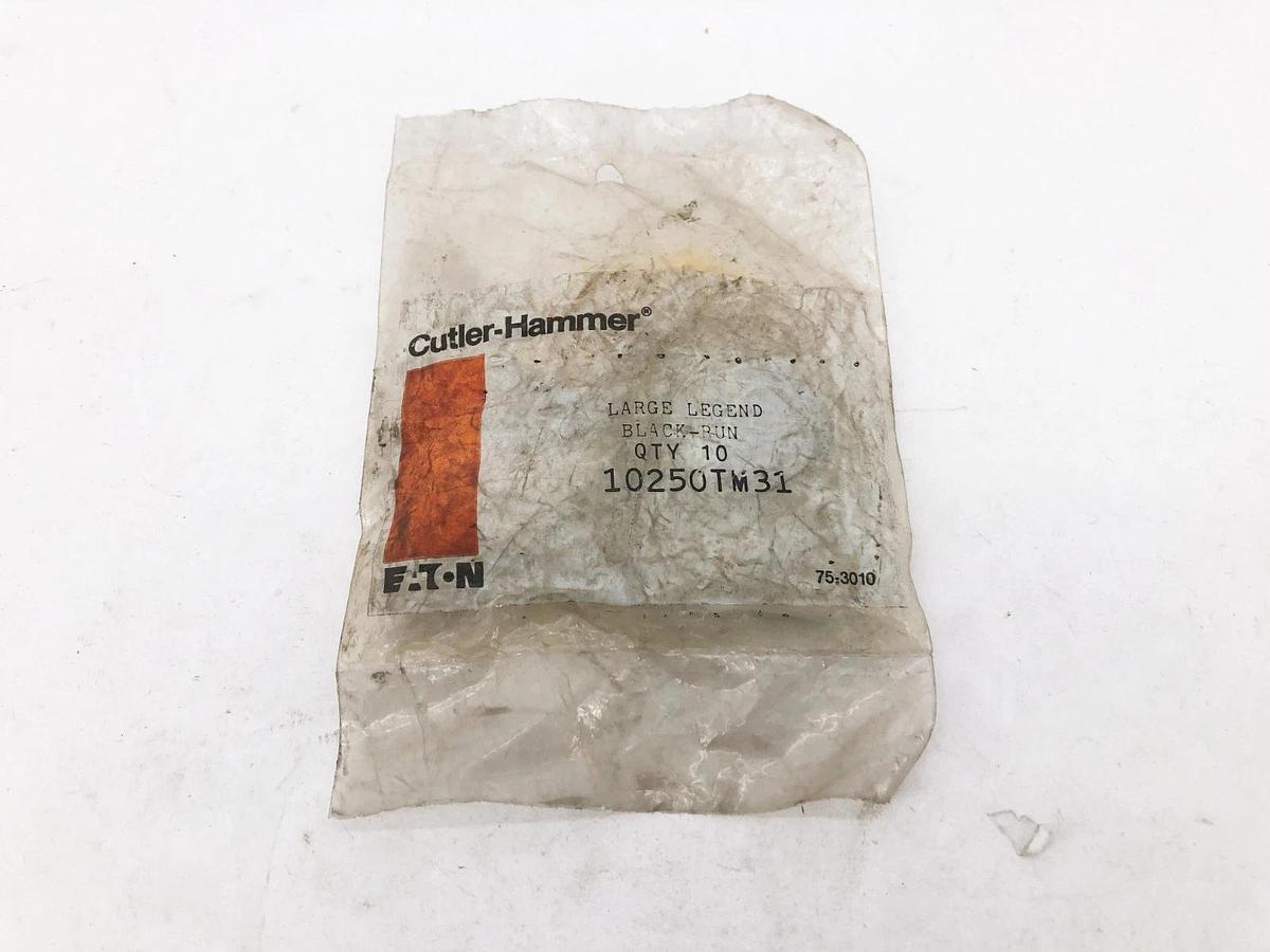 Bag of 10 New Cutler-Hammer 10250TM31 Legend Plates Black - RUN