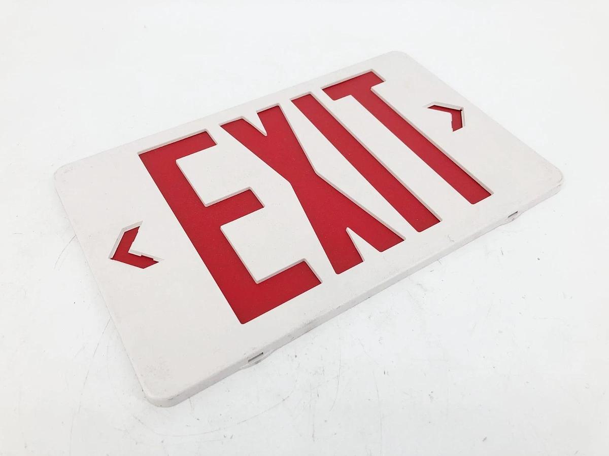 Used Lot of 3 Ledsion LS-ES007SR Combo LED Emergency Exit Signs Red 120V